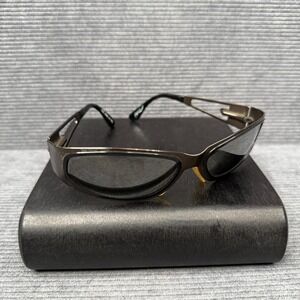 Vintage Arnette Sunglasses Made In Italy Bronze Metal Wrap Frame Y2K Cyber